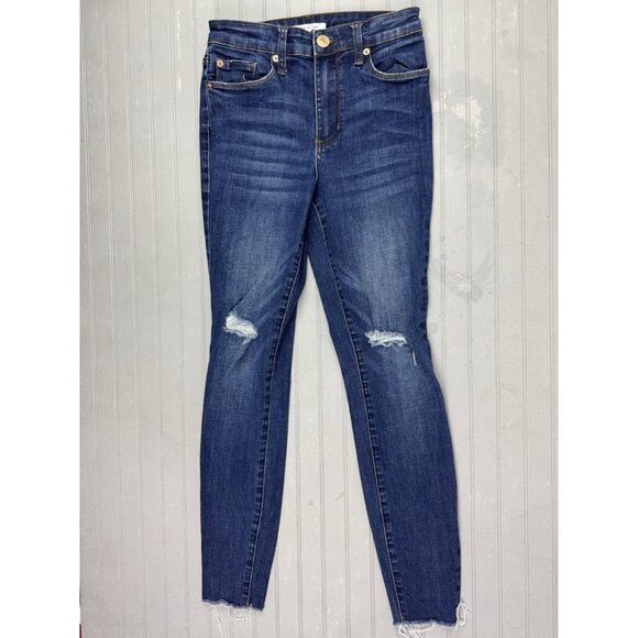 STS Blue Size 5 Womens Jeans Skinny Distress Raw Hem Ellie Hi Rise Dark Wash - Picture 1 of 4
